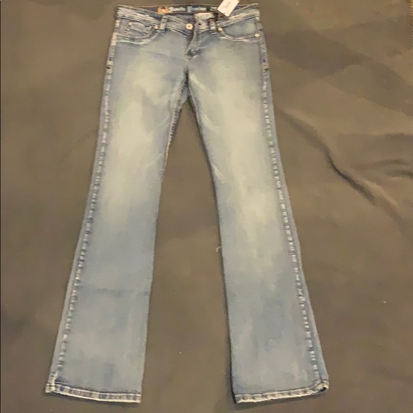 Alouette Women’s Boot Cut Denim Jeans Skull pockets sz 25 - Picture 2 of 3